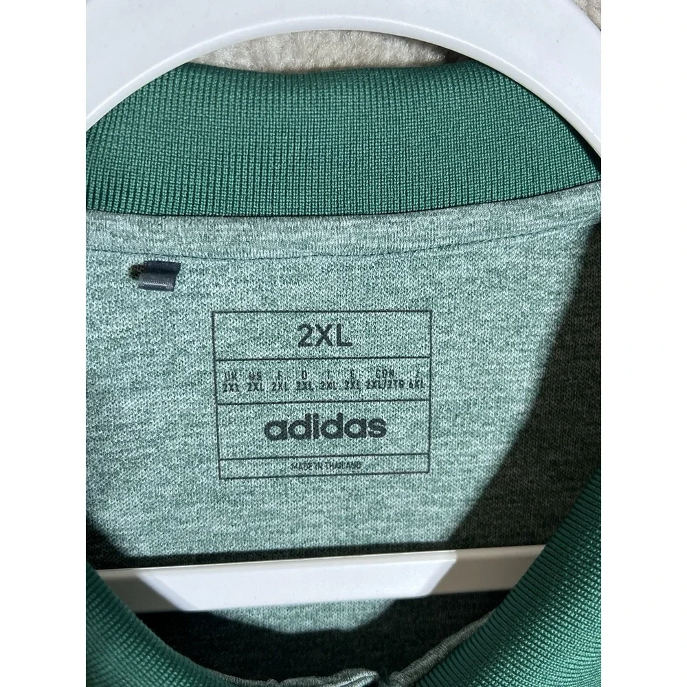 Adidas Adi Performance Heathered Polo Shirt Mens Size 2XL Green Short Sleeve